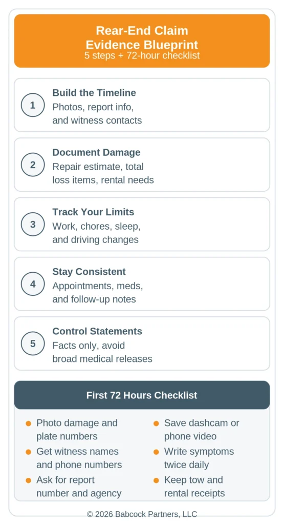 rear end wreck evidence