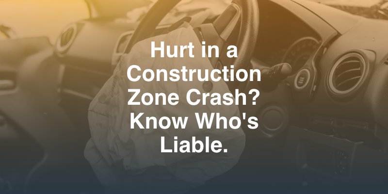 Deployed airbag after a car accident, representing a collision near a road work construction zone in Baton Rouge.